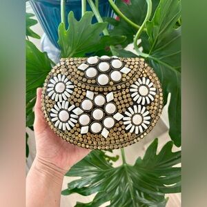 Moroccan Copper Handbag – Daisies & Mosaic Charm